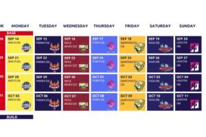 F45 Series 4 基礎期課表：9/14 到 10/11 每天的 workout / Series 4 Base phase calendar, Sep 14 to Oct 11
